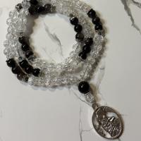 Cracked Quartz and Obsidian Skadi Prayer Beads
