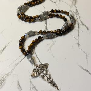 Tiger Eye and Labradorite Hermes Chthonios Prayer Beads