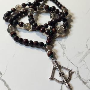 Red Jasper and Smokey Quartz Herne The Hunter Prayer Beads