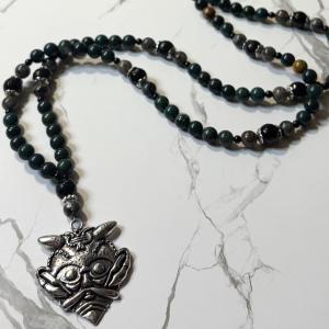 Bloodstone and Onyx Loki Prayer Beads