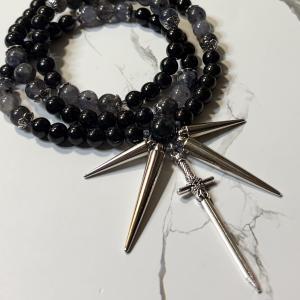 Hematite and Iolite Nemesis Prayer Beads