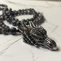 Iolite and Larvikite Tiamat Prayer Beads