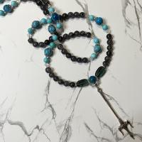 Iolite and Apatite Poseidon Prayer Beads
