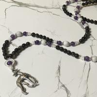 Obsidian and Moonstone Cerridwen Prayer Beads