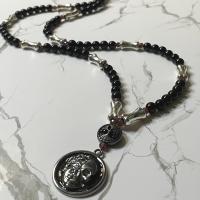 Jet and Garnet Hel Prayer Beads
