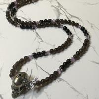 Smokey Quartz and Obsidian Thanatos Prayer Beads