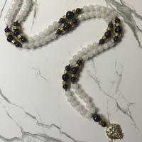 Moonstone and Garnet Rhea Prayer Beads