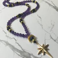Amethyst and Blue Goldstone Nyx Prayer Beads