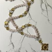 Rose Quartz and Clear Quartz Áine Prayer Beads