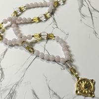 Rose Quartz and Clear Quartz Áine Prayer Beads