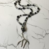 Rutilated Quartz and Arfvedsonite Gwyn ap Nudd Prayer Beads