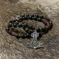 Dragons Blood & Garnet Mjolnir Necklace