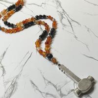 Fire Agate and Garnet Hephaestus Prayer Beads