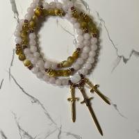 Rose Quartz and Tiger Eye Freyja Prayer Beads