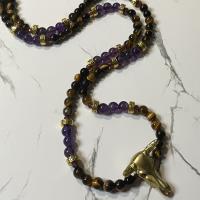 Tiger Eye and Amethyst Dionysus Prayer Beads