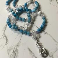 Apatite and Angel Quartz Amphitrite Prayer Beads