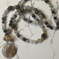 Rutilated Quartz and Arfvedsonite Hecate Prayer Beads