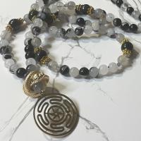 Rutilated Quartz and Arfvedsonite Hecate Prayer Beads