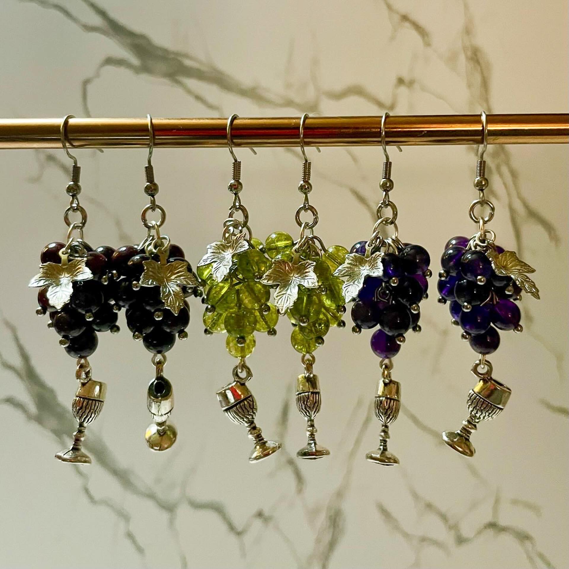 Dionysus Grape and Chalice Earrings 