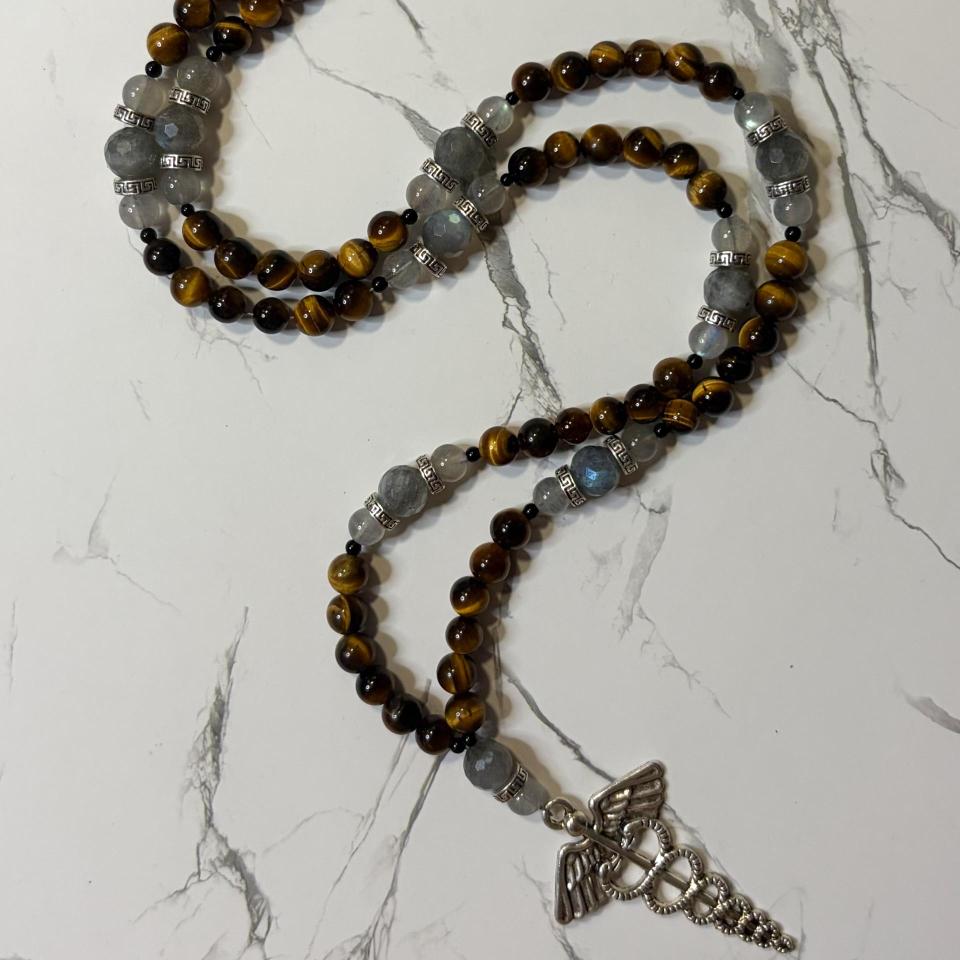 Tiger Eye and Labradorite Hermes Chthonios Prayer Beads