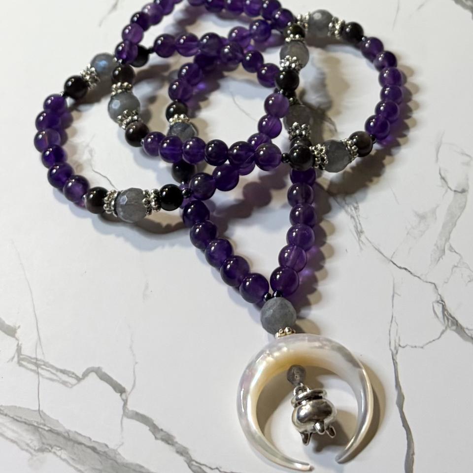Amethyst and Labradorite Cerridwen Prayer Beads
