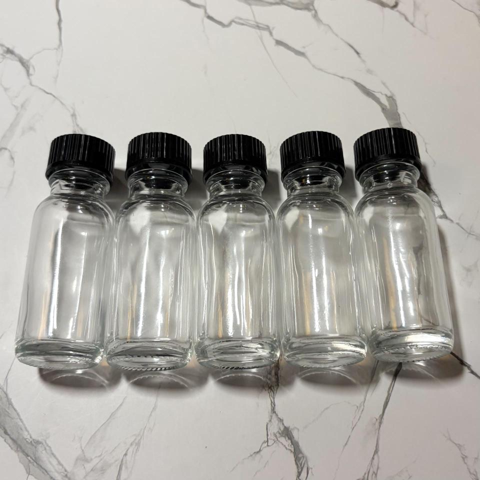 CLEARANCE: 15ml Boston Round Clear Bottles 5 Count