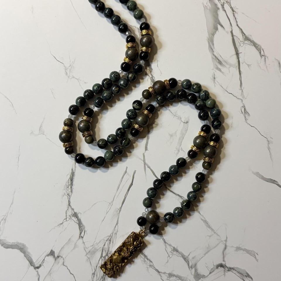 Kambaba Jasper and Pyrite Hades Prayer Beads