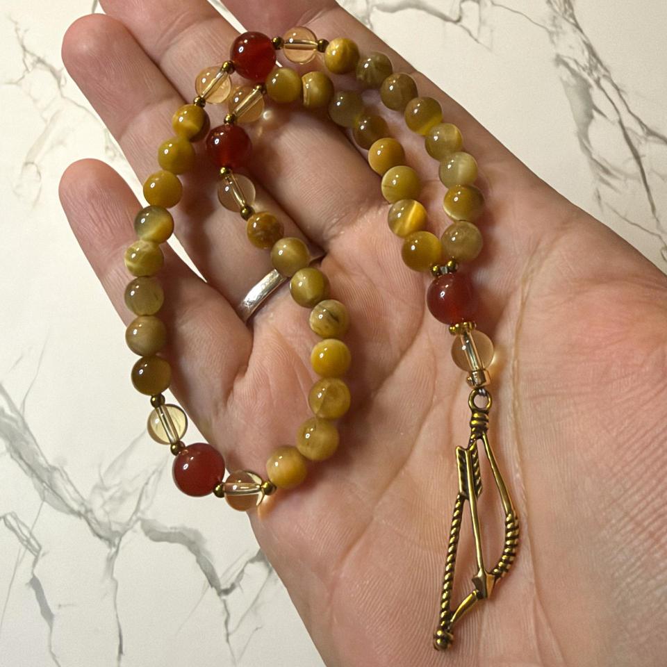Tiger Eye and Carnelian Apollo Pocket Prayer Beads