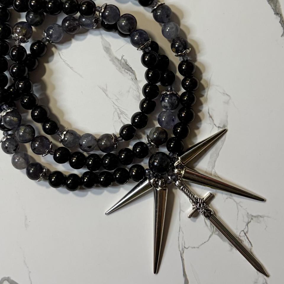 Hematite and Iolite Nemesis Prayer Beads