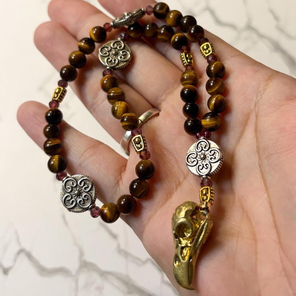 Tiger Eye and Garnet Freyja Pocket Prayer Beads