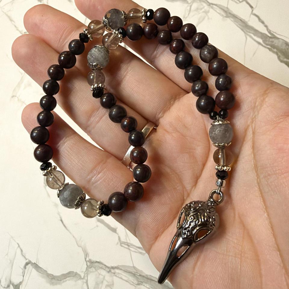 Red Jasper and Labradorite The Morrigan Pocket Prayer Beads