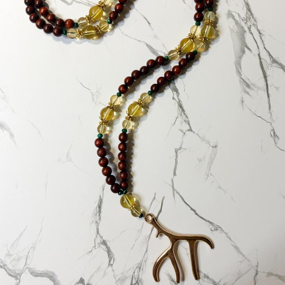 Sandalwood and Citrine Freyr Prayer Beads
