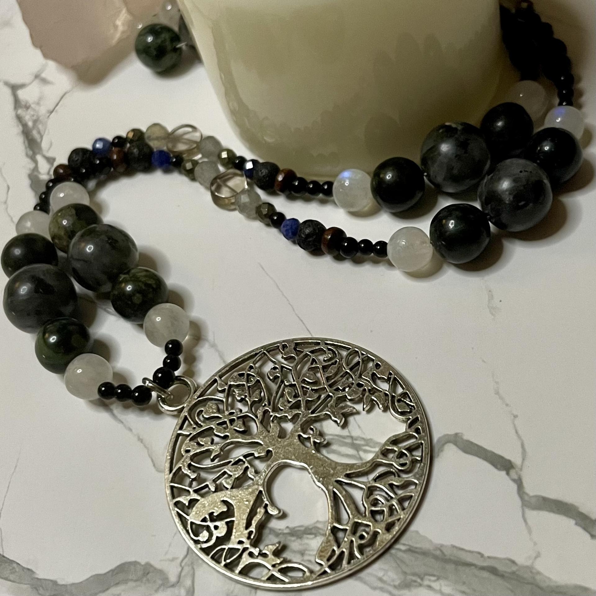 Yggdrasil: 9 Realms Beaded Strand Necklace 