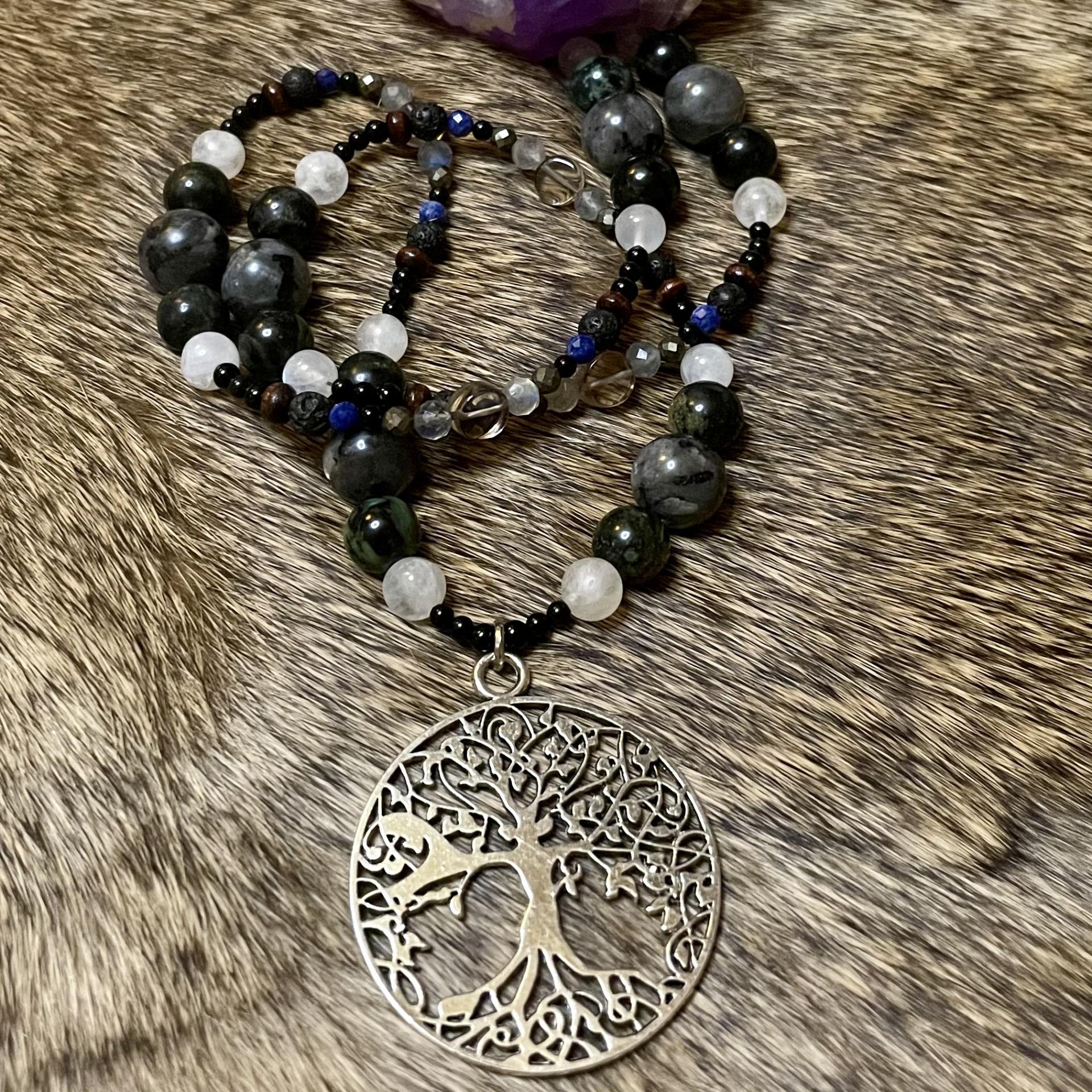 Yggdrasil: 9 Realms Beaded Strand Necklace 