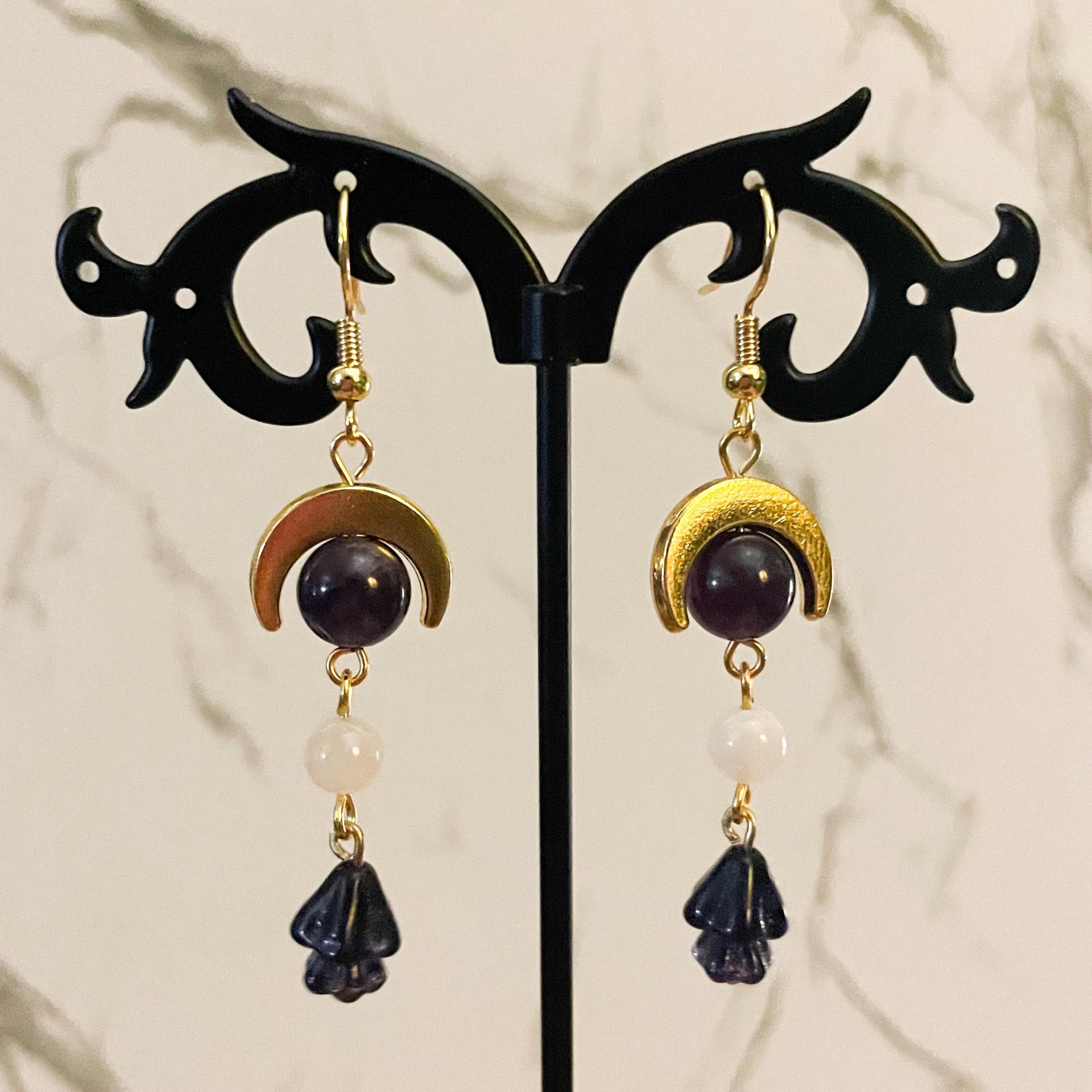 Moon Flower Goddess Earrings