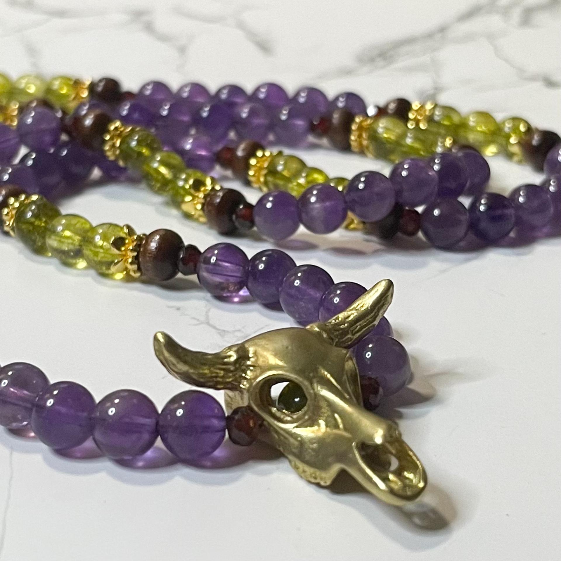 Amethyst and Peridot Dionysus Prayer Beads