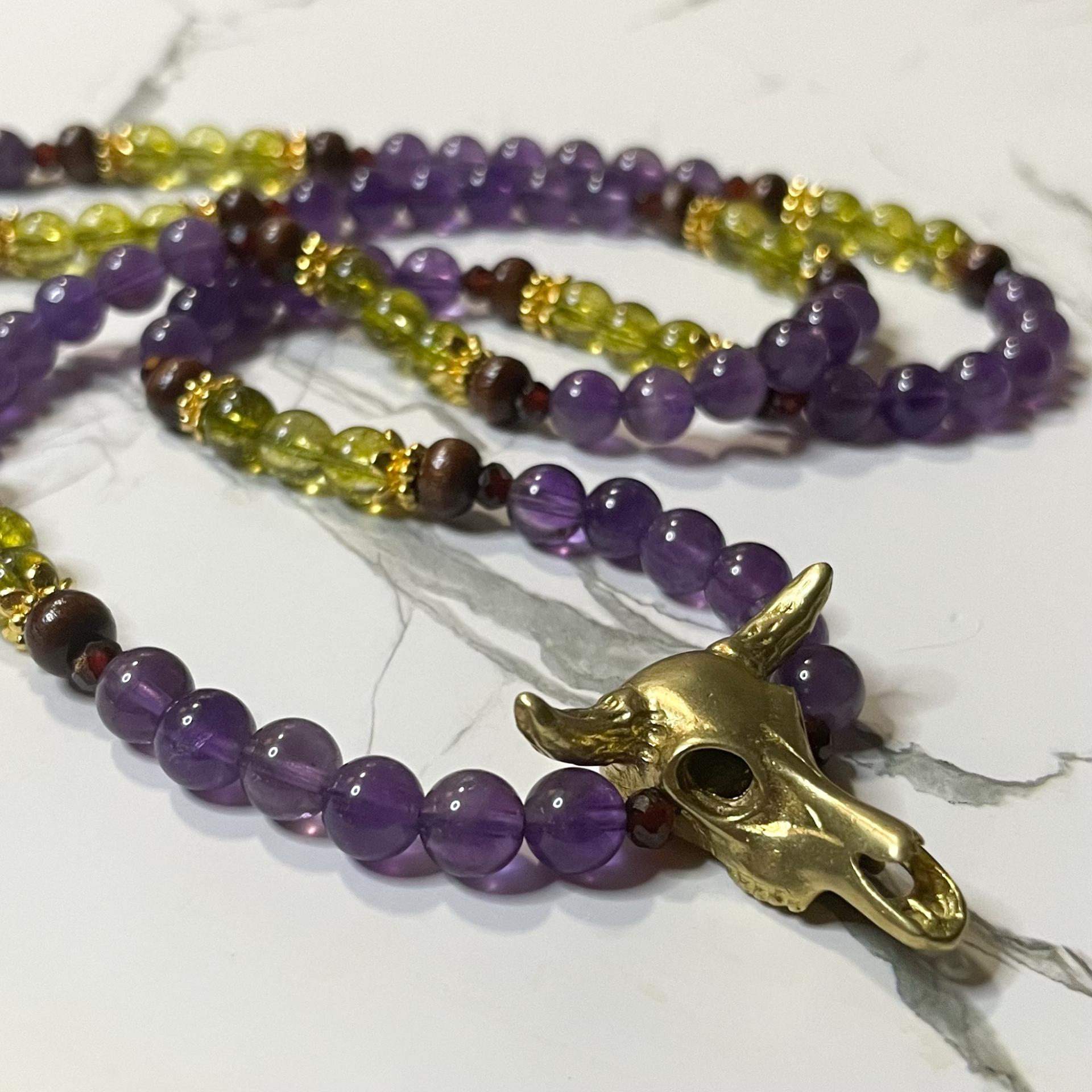 Amethyst and Peridot Dionysus Prayer Beads