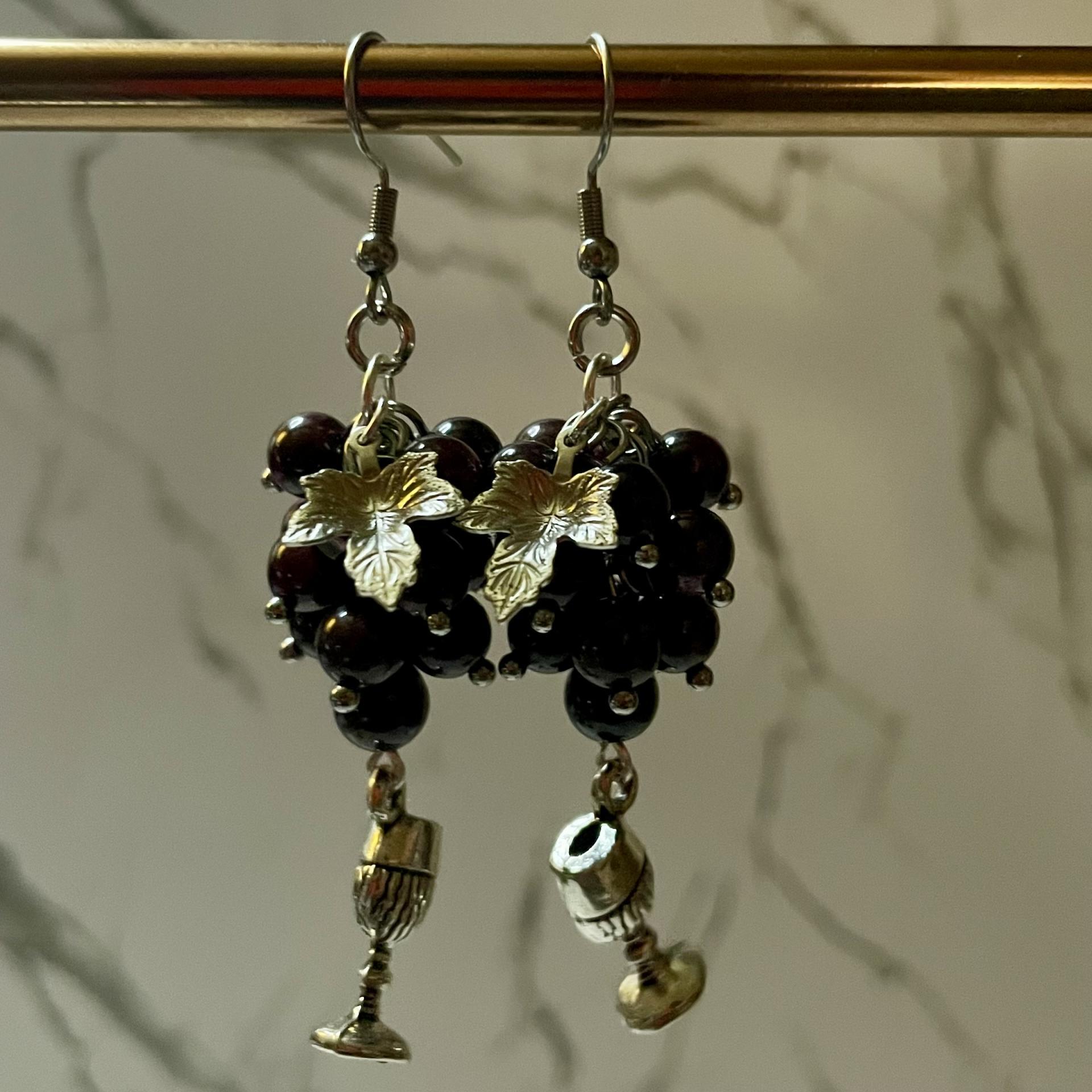 Dionysus Grape and Chalice Earrings 