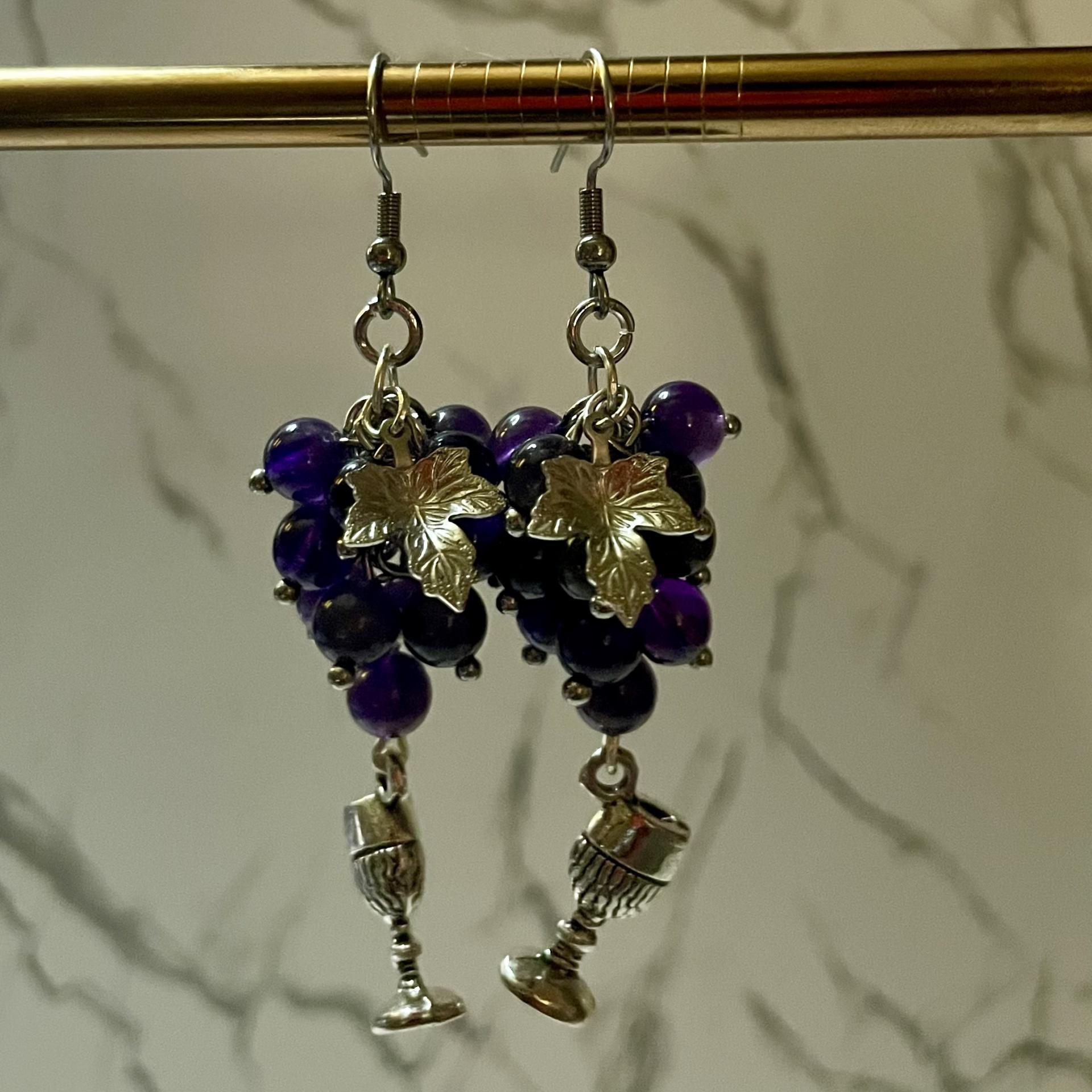 Dionysus Grape and Chalice Earrings 