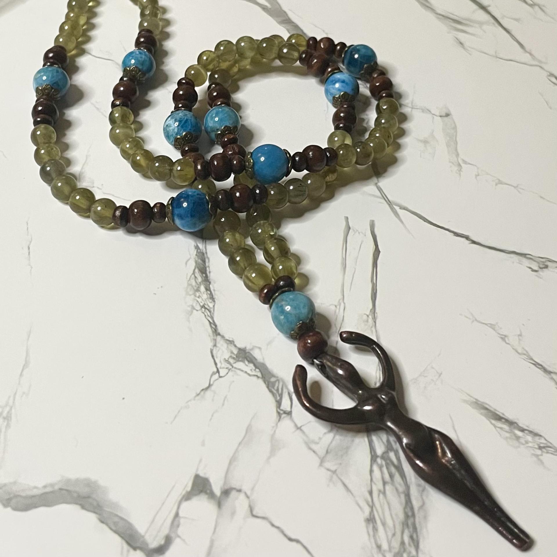 Peridot and Apatite Gaia Prayer Beads