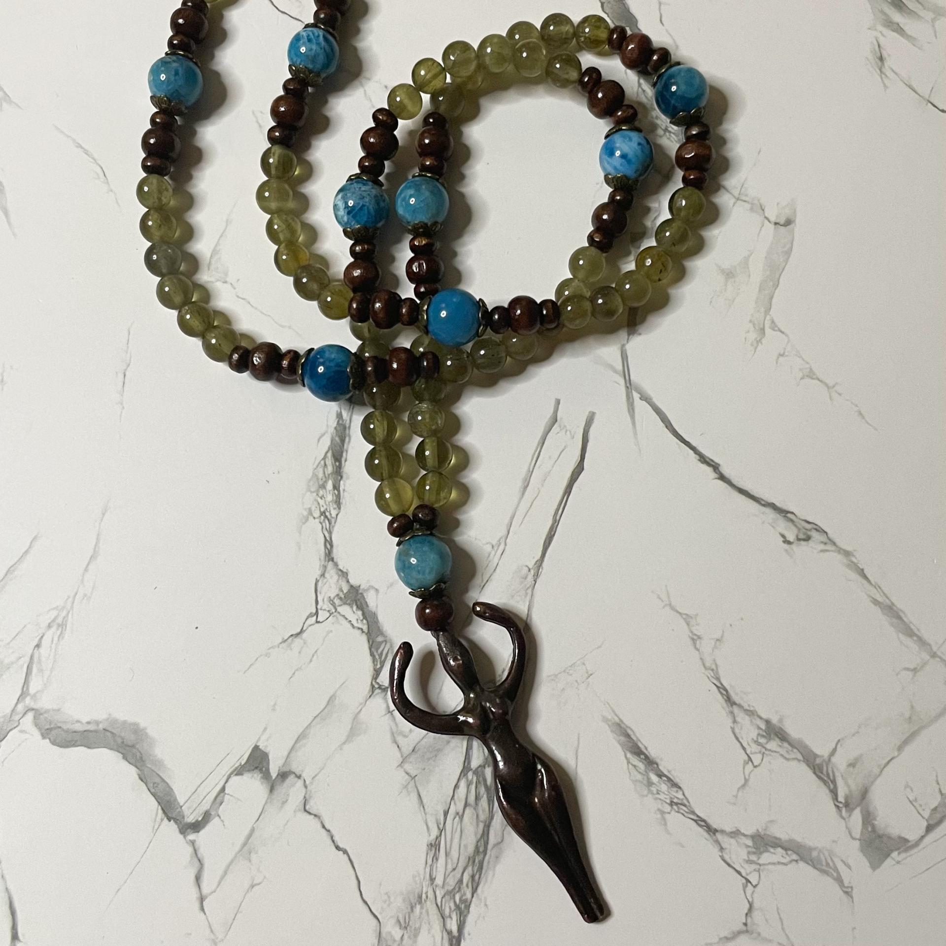 Peridot and Apatite Gaia Prayer Beads