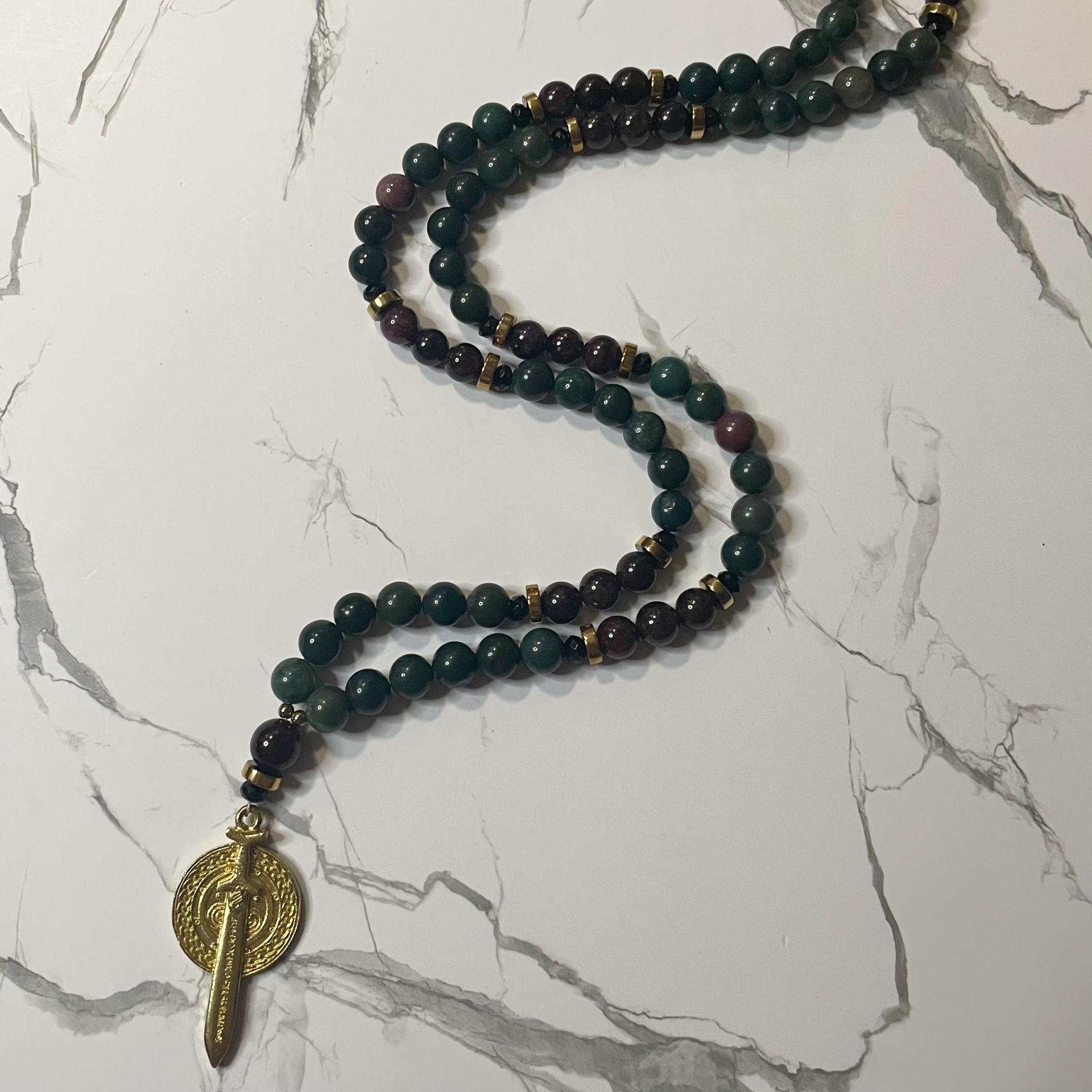 Bloodstone and Garnet Tyr Prayer Beads