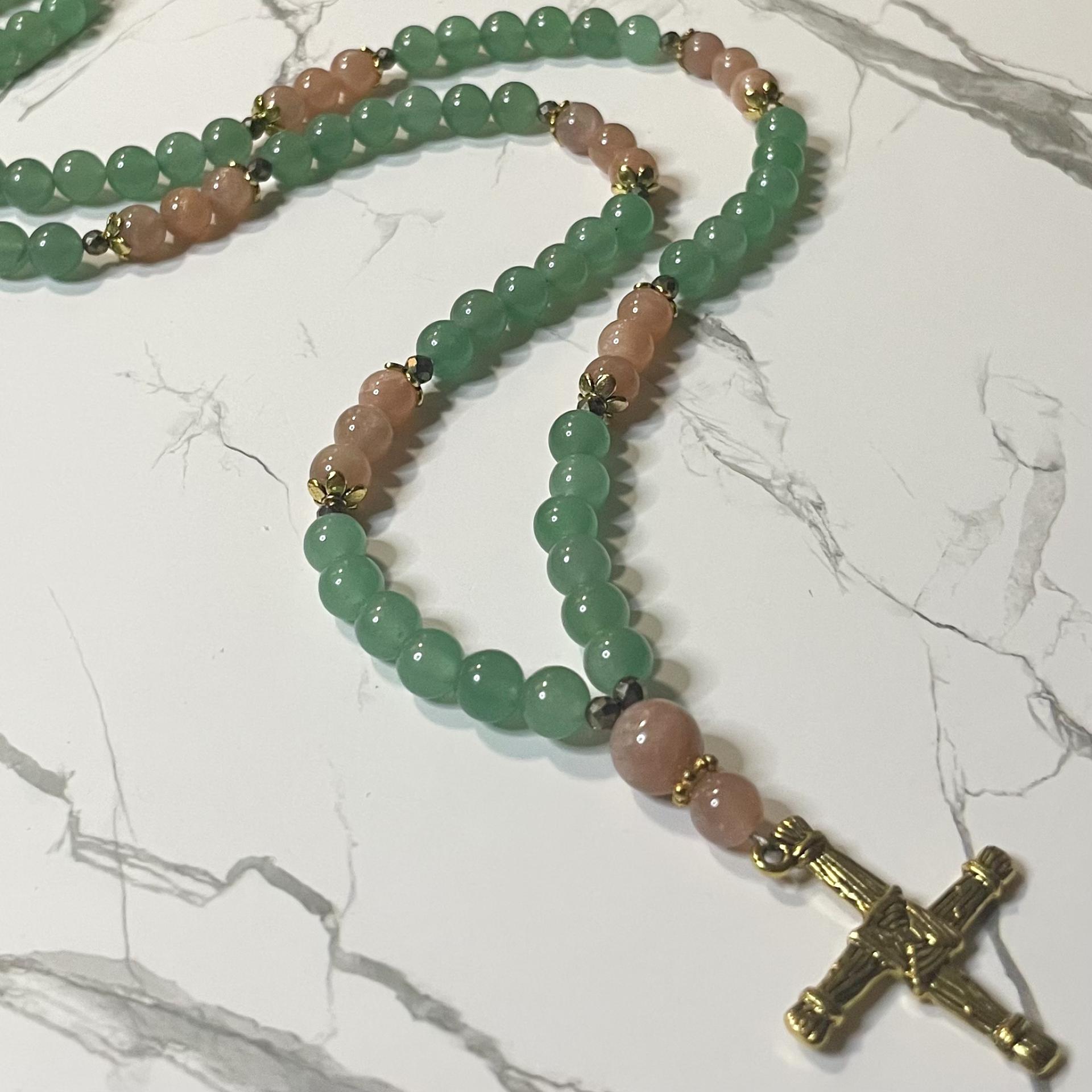Aventurine and Sunstone Brigid Prayer Beads