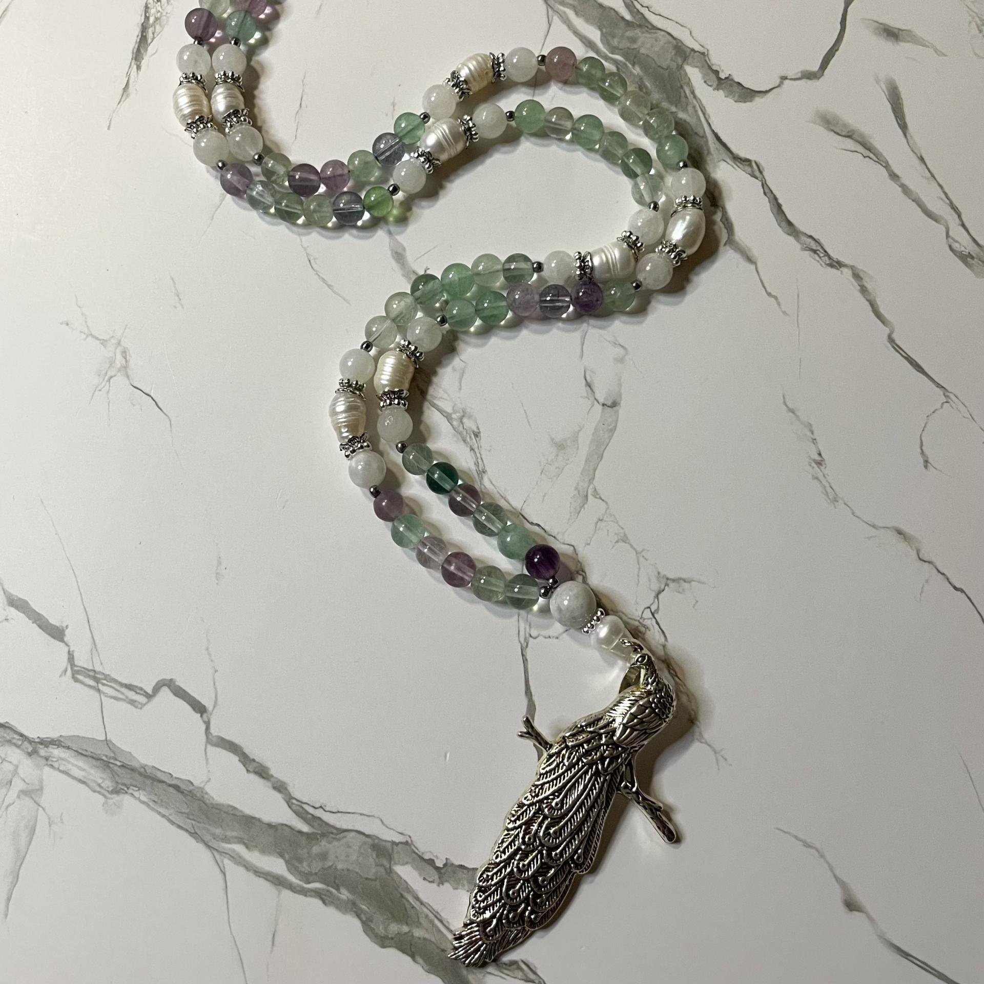 Fluorite and Pearl Hera Prayer Beads