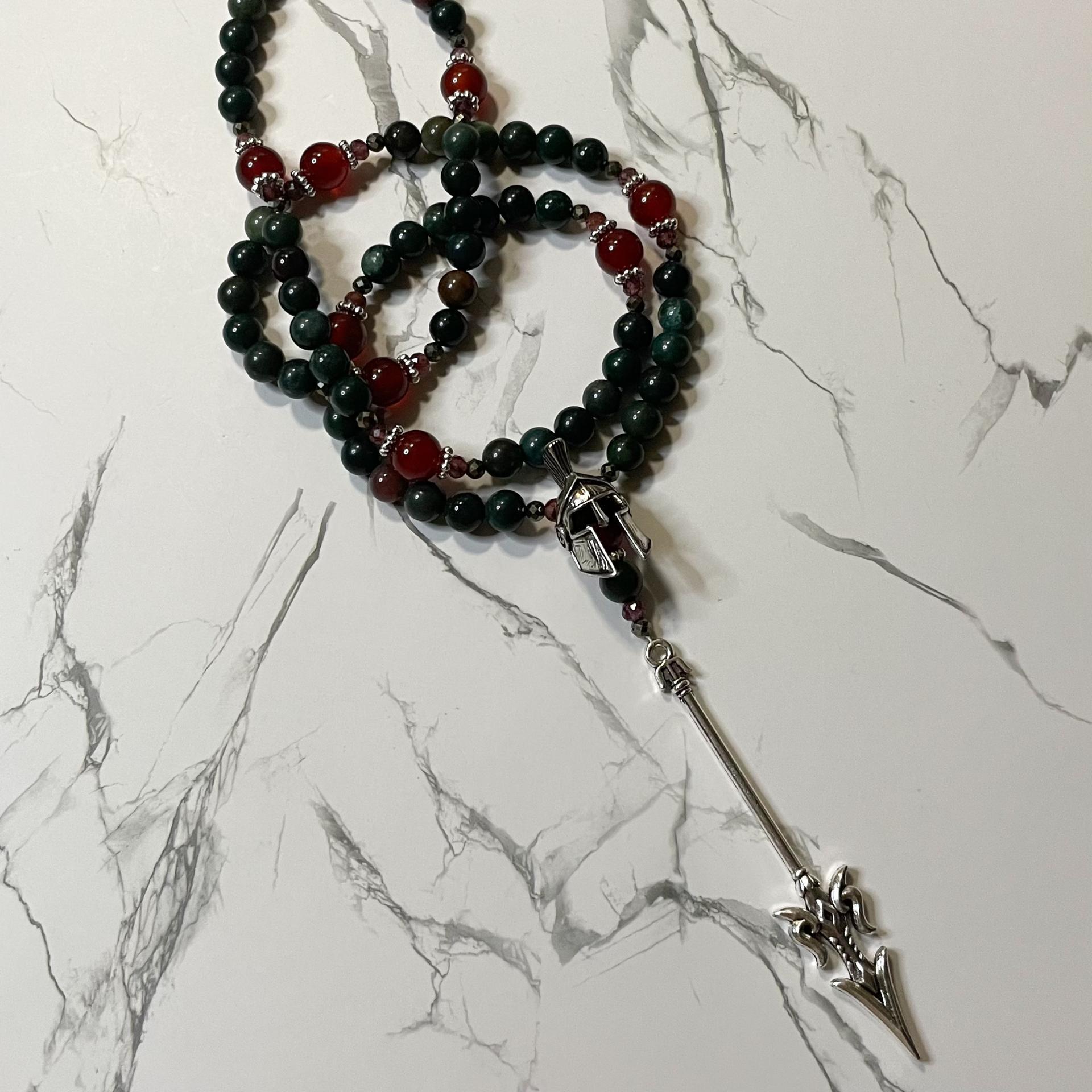 Bloodstone and Carnelian Ares Prayer Beads
