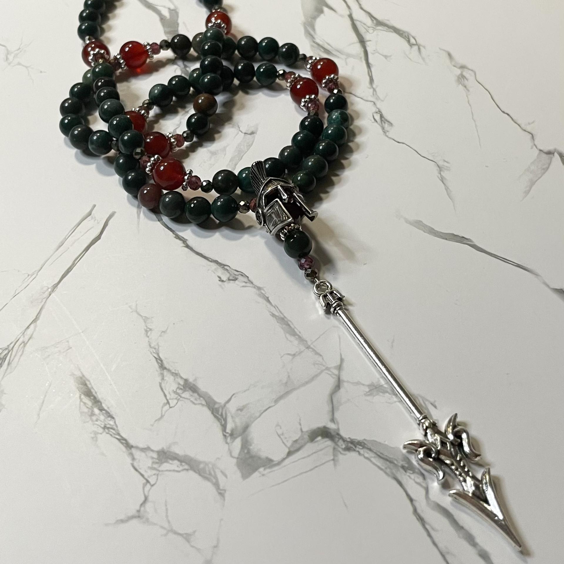 Bloodstone and Carnelian Ares Prayer Beads
