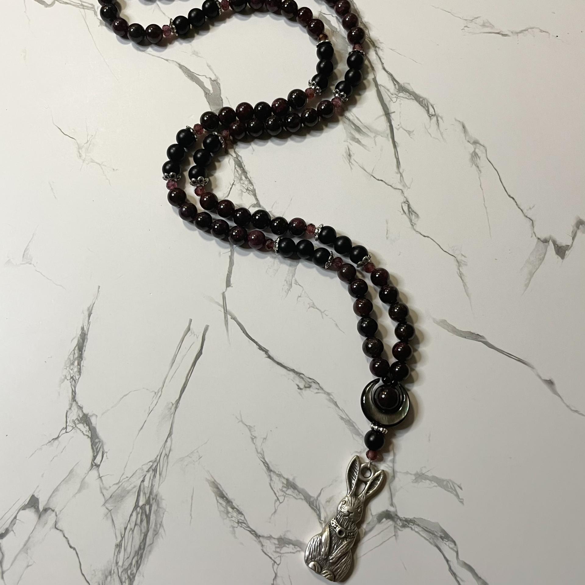 Garnet and Obsidian Andraste Prayer Beads