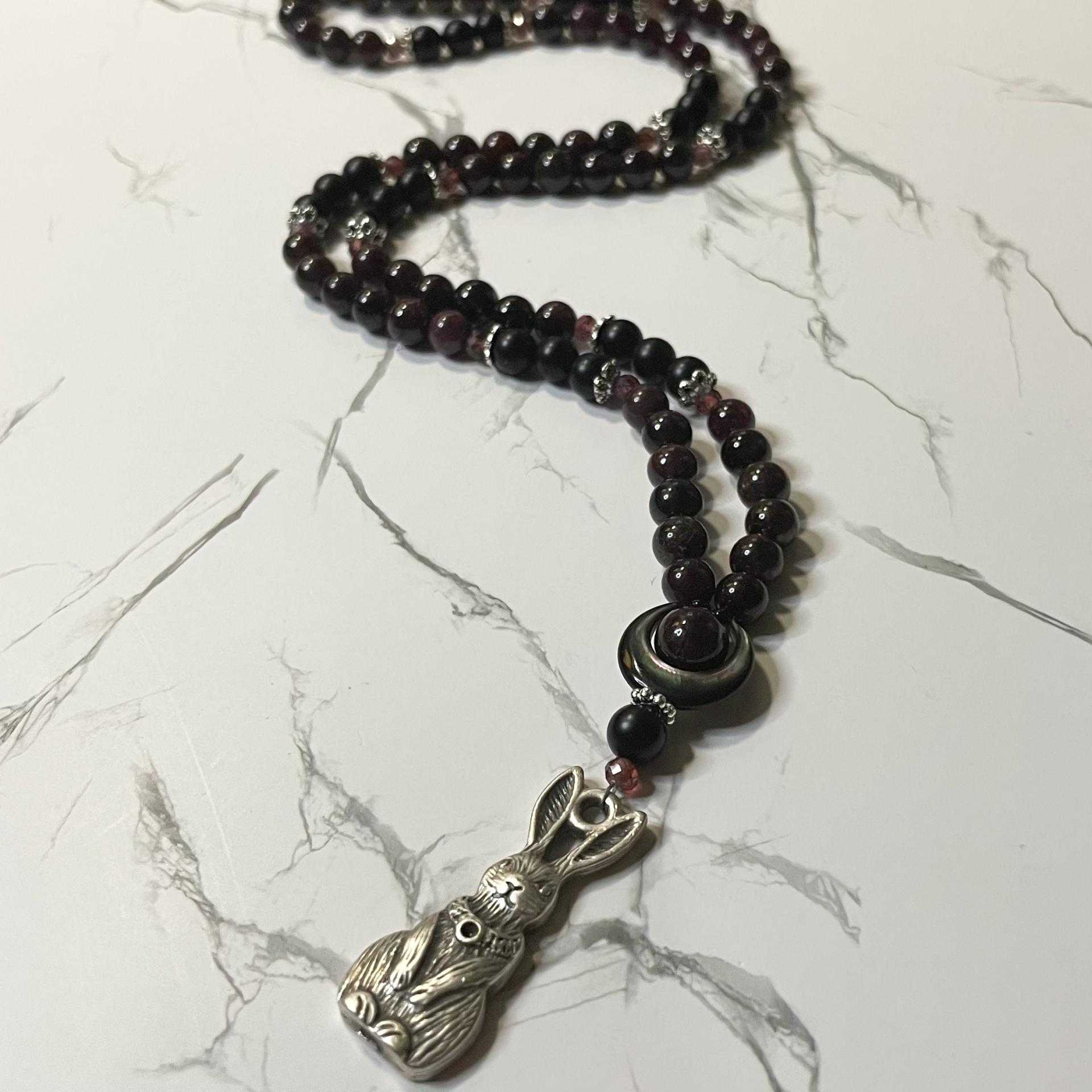 Garnet and Obsidian Andraste Prayer Beads
