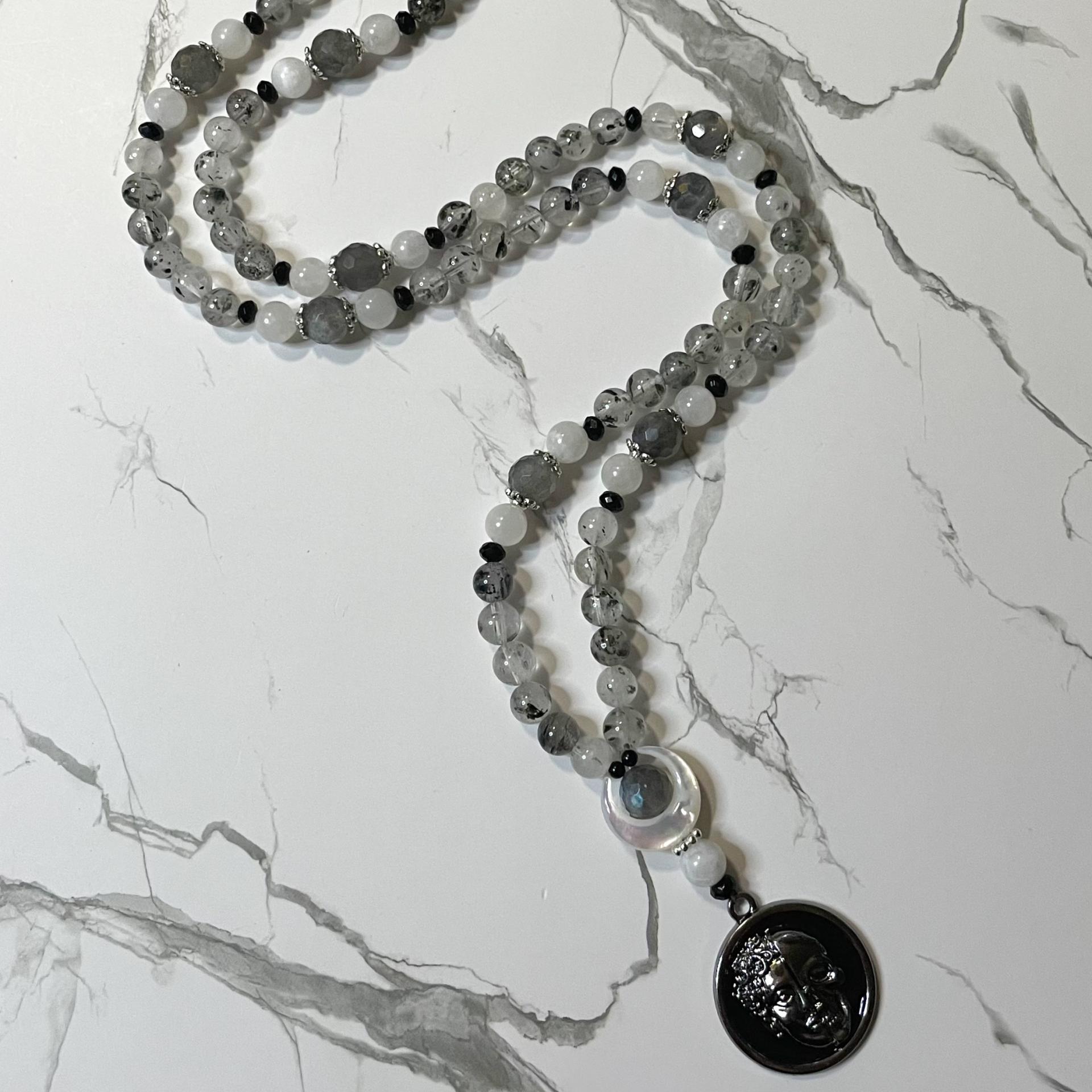 Phantom Quartz and Labradorite Melinoe Prayer Beads