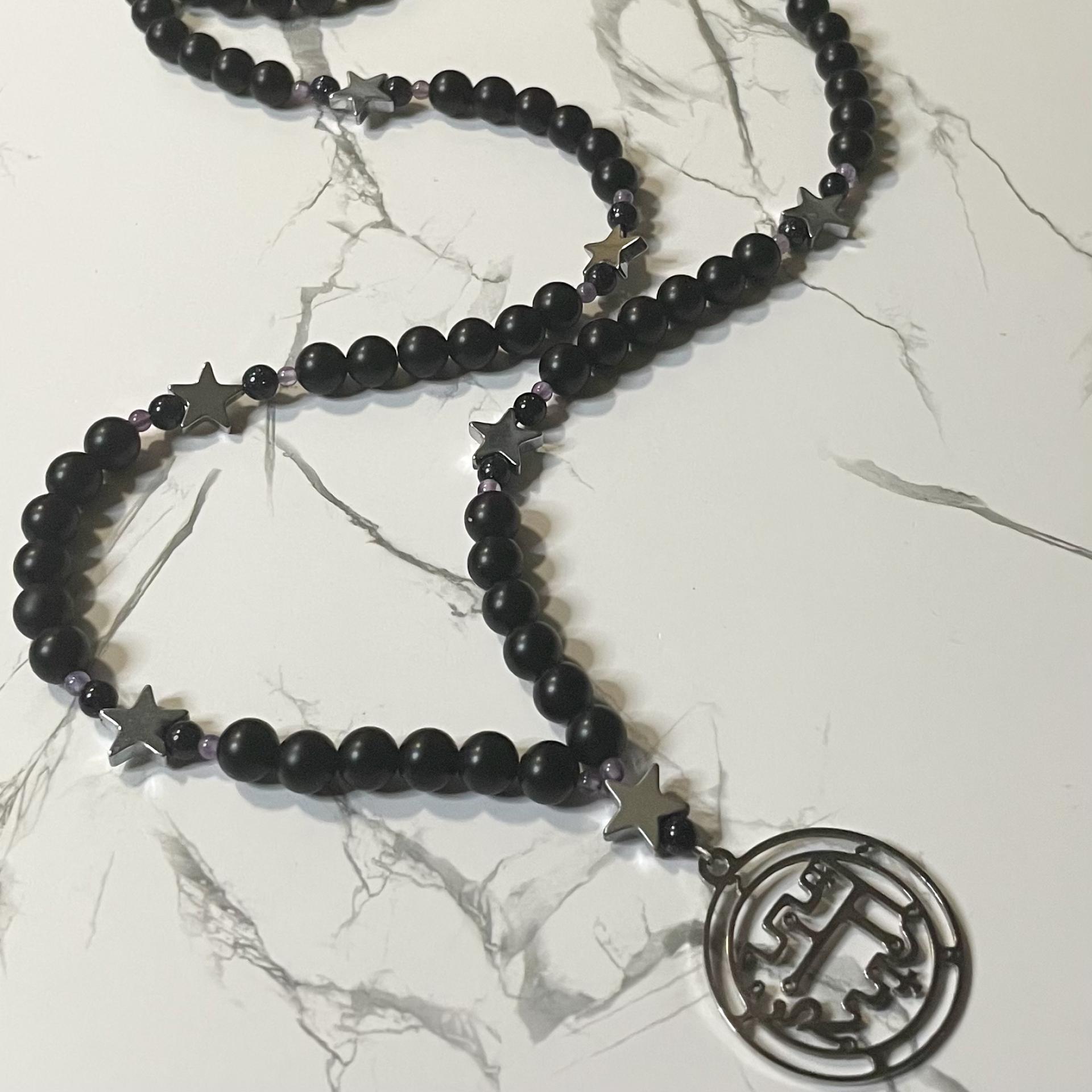 Obsidian and Hematite Stolas Prayer Beads